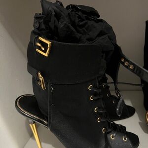 Tom Ford Black and Gold Heeled Boots